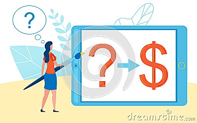 Businesswoman Confused about Startup Plan Vector Vector Illustration