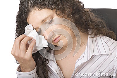 Businesswoman crying Stock Photo