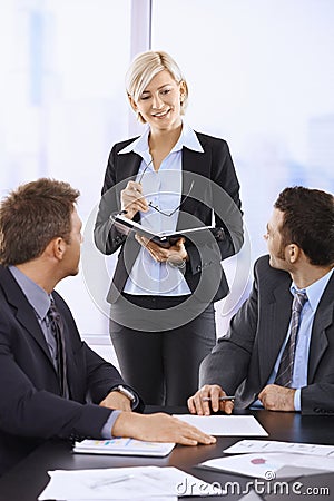 Businesswoman doing presentation Stock Photo