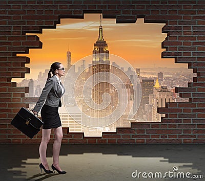 Businesswoman escaping for summer vacation Stock Photo