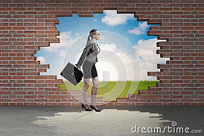 The businesswoman escaping for summer vacation Stock Photo