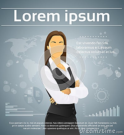 Businesswoman Executive Finance Infographic Vector Illustration