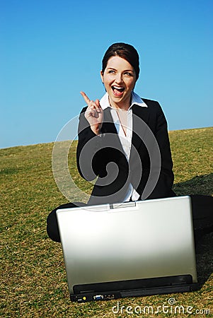Businesswoman gets an idea Stock Photo