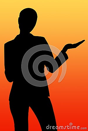 Businesswoman with hand Stock Photo