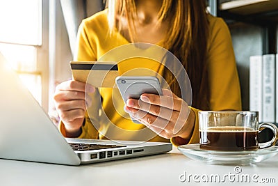 Online Shopping payments concept. Stock Photo