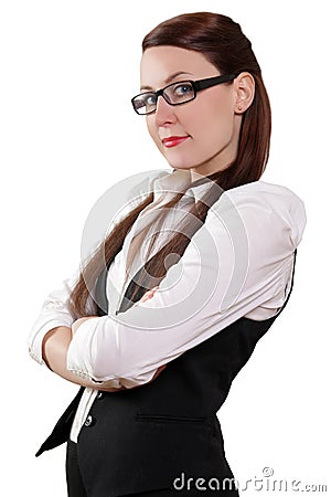 Businesswoman with her arms crossed Stock Photo
