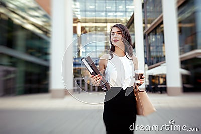 Businesswoman in a hurry Stock Photo