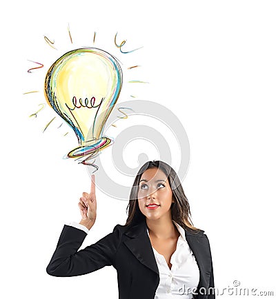 Businesswoman idea Stock Photo