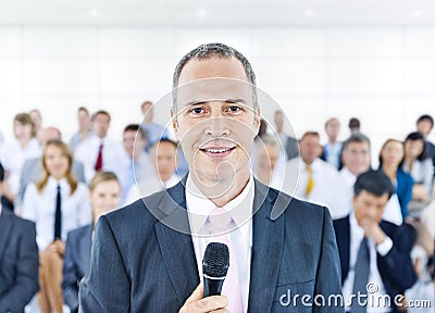 Businesswoman Leadership Presentation Cooperation Concept Stock Photo