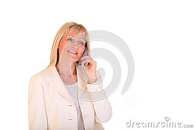 Businesswoman making call Stock Photo