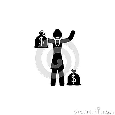 businesswoman, money icon. Element of businesswoman icon. Premium quality graphic design icon. Signs and symbols collection icon f Stock Photo