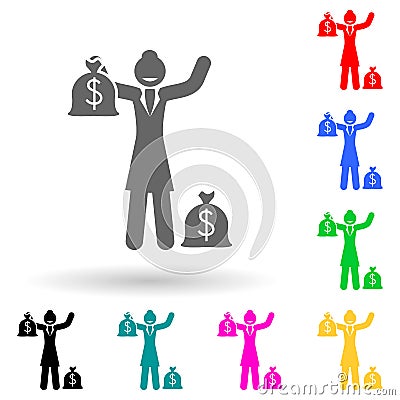 businesswoman, money multi color style icon. Simple glyph, flat of business woman icons for ui and ux, website or mobile Stock Photo