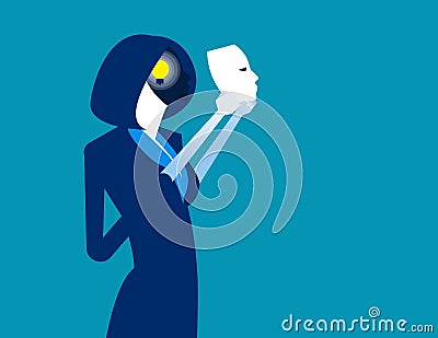 Businesswoman and new ideas. Concept business vector illustration, Creative, Brain Vector Illustration