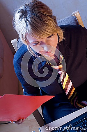 Businesswoman In Office 2 Stock Photo