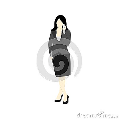 Businesswoman Phone Calling People Illustration Vector Illustration