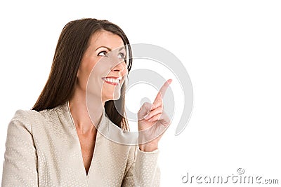 Businesswoman pointing Stock Photo