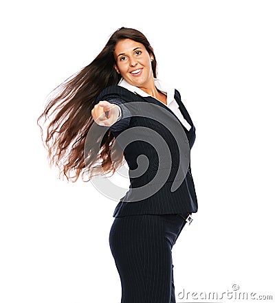 Businesswoman pointing Stock Photo