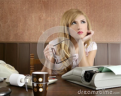 Businesswoman retro secretary office vintage Stock Photo