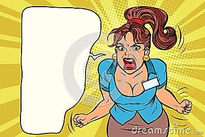 Businesswoman shouting, rage and anger Vector Illustration