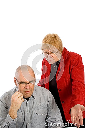 Businesswoman is showing her assistence Stock Photo