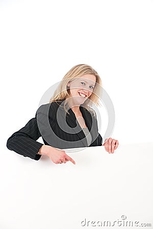 Businesswoman with space for text Stock Photo