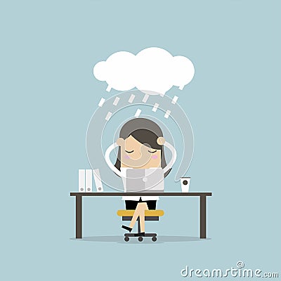 Businesswoman strain. Vector Illustration