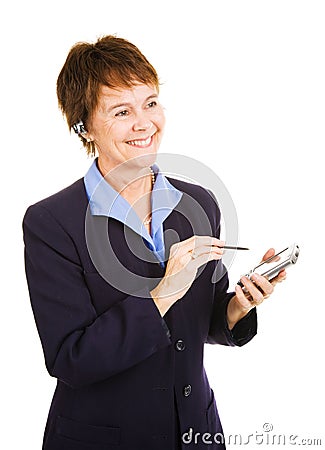Businesswoman Taking Notes Stock Photo