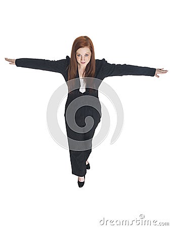 Businesswoman - tightrope Stock Photo