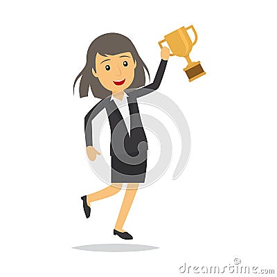 Businesswoman with top honour character Vector Illustration