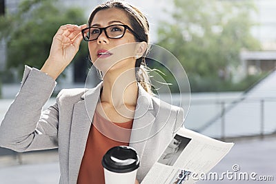 Businesswoman Vision Strategy the Way Forward Concept Stock Photo