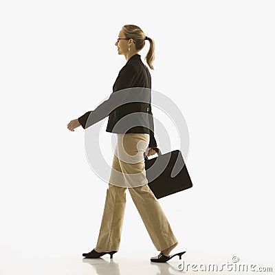 Businesswoman walking Stock Photo