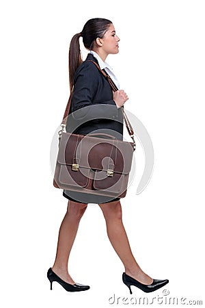 Businesswoman walking with briefcase Stock Photo