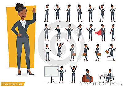 Businesswoman working character design set. Vector design. no2 Vector Illustration