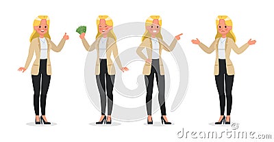 Businesswoman working character vector design no3 Vector Illustration