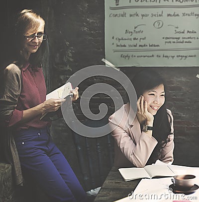 Businesswoman Working Team Collaboration Women Concept Stock Photo