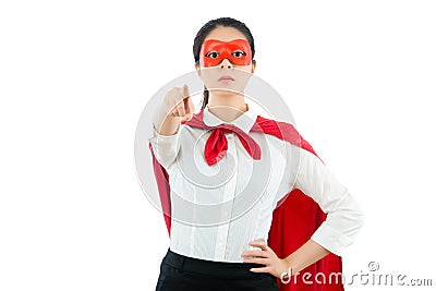 Businesswomanpointing positive camera Stock Photo