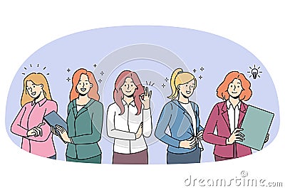 Businesswomen in formalwear show confidence and success Vector Illustration