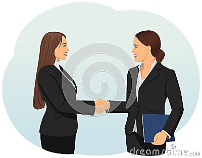 Businesswomen handshake Vector Illustration