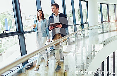 Businesswomen hold luggage travel to business trip Stock Photo