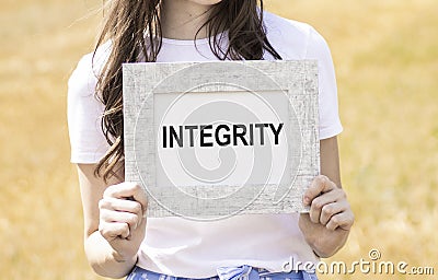 card with text INTEGRITY Stock Photo