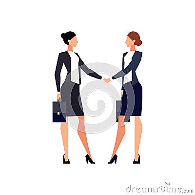 Businesswomen came to an agreement and completed the deal with a Vector Illustration