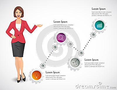 Businesswomen - woman as manager Vector Illustration