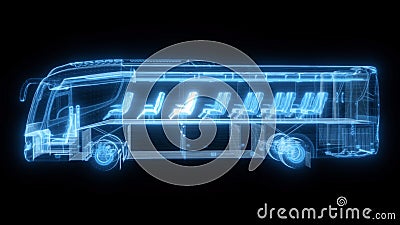 Buss Hud Hologram isolated on black background v2 Stock Photo