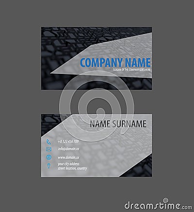 Bussines Card Design With Cubes Stock Photo