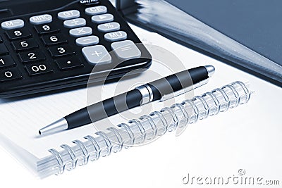 Bussines concept. Notebook and pen Stock Photo