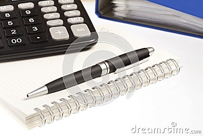 Bussines concept. Notebook and pen Stock Photo