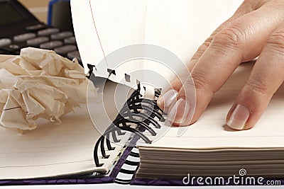 Bussines concept. Pulling the card. Stock Photo