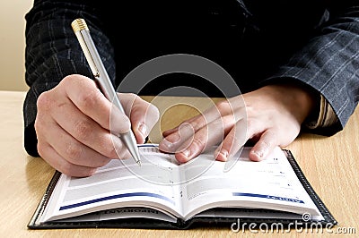 Bussines woman writing Stock Photo