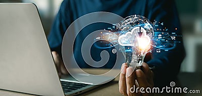 Cloud technology. Networking and internet service concept. Stock Photo