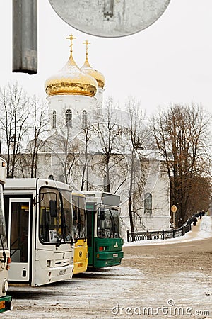 Busstop in village Editorial Stock Photo